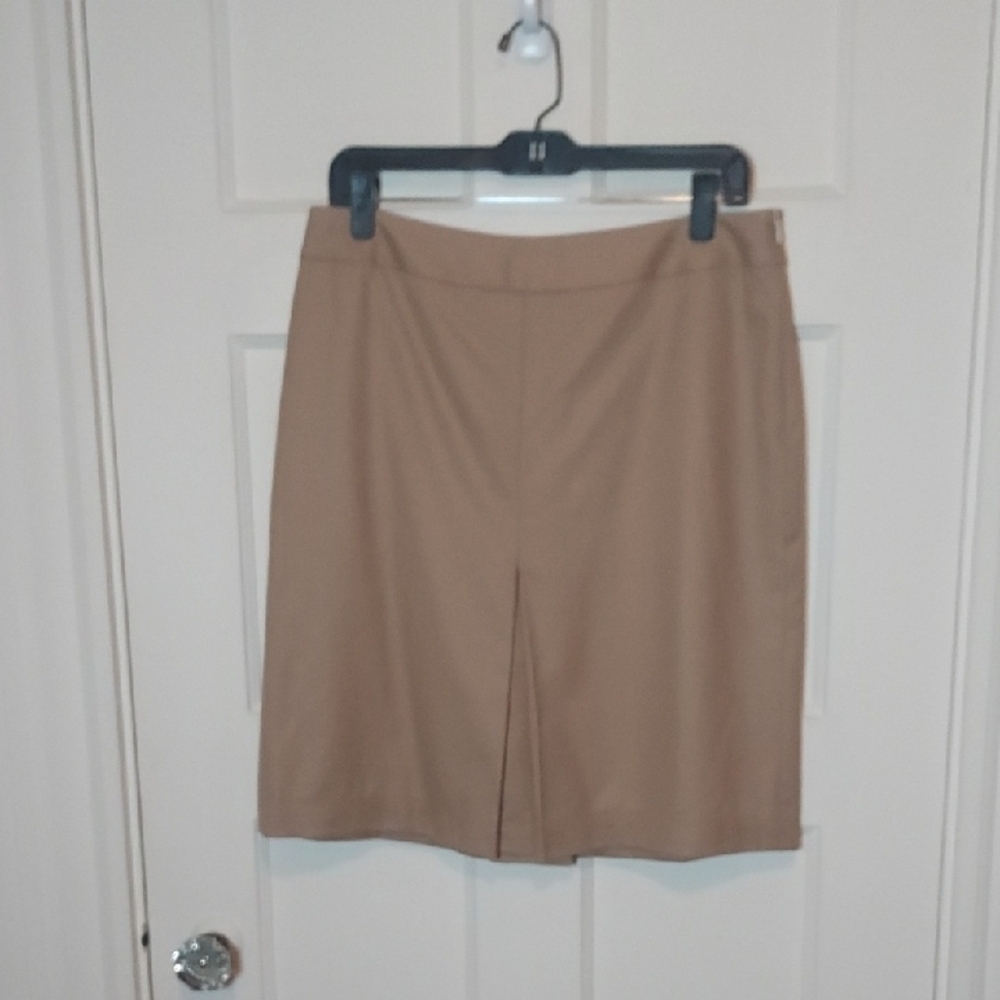 Brooks Brothers Camel Wool Pleat Skirt
